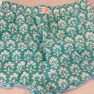 Roller Rabbit x Target Teal & White Printed Women's Boxer Shorts NWT